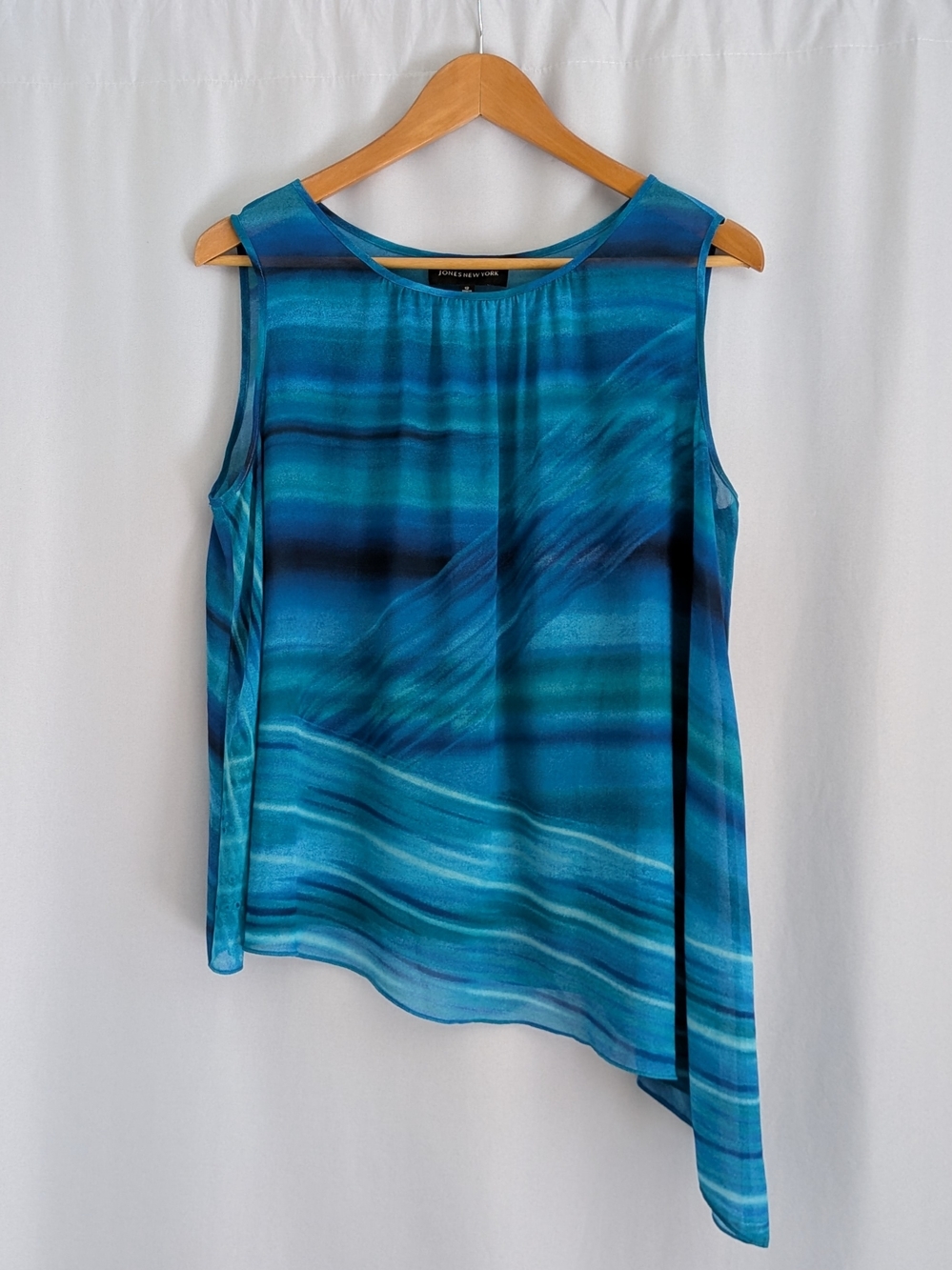 Teal Blue Sheer Blouse by Jones New York